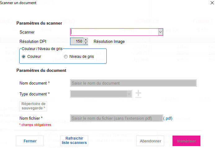 Numériser un document avec INSTANT-GESTION me PREMIUM +